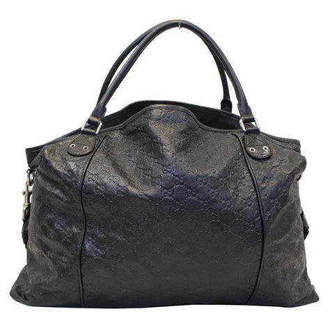 gucci large leather black|gucci black leather tote bag.